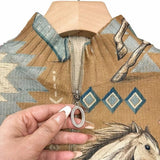Brigitte - veste en tricot avec motif de chevaux et de cactus, autre vue