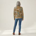 Brigitte | Veste en tricot avec motif de chevaux et de cactus - vue de dos