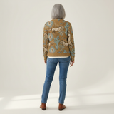 Brigitte | Veste en tricot avec motif de chevaux et de cactus - vue de dos
