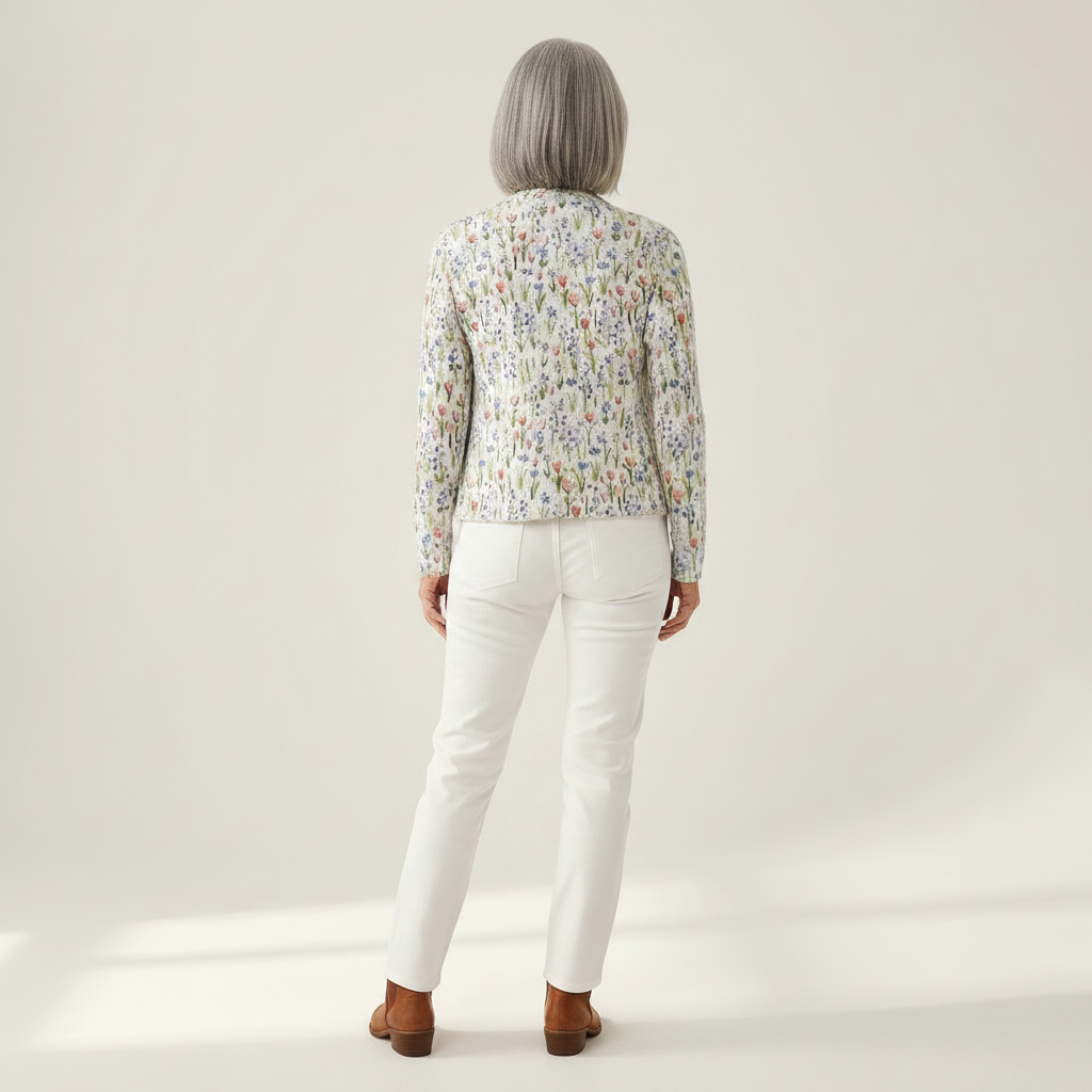 Soraya | Cardigan en maille vintage pour femme - vue de dos