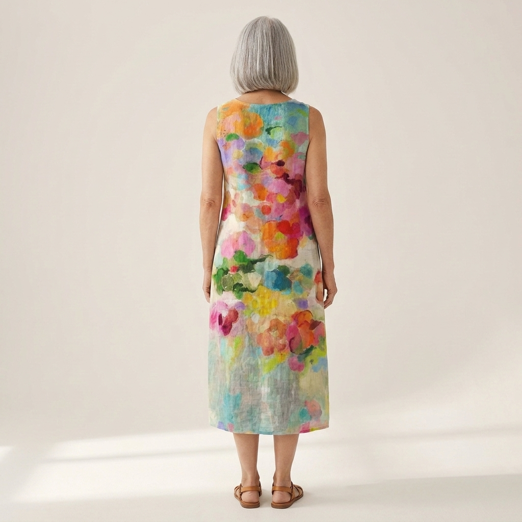 Mirte - robe fluide et confortable pour femme, portée en tenue d’été