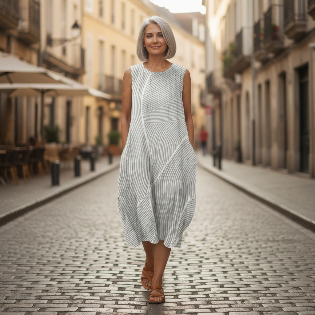 Caroline - robe fluide et confortable pour femme, tenue confortable au quotidien
