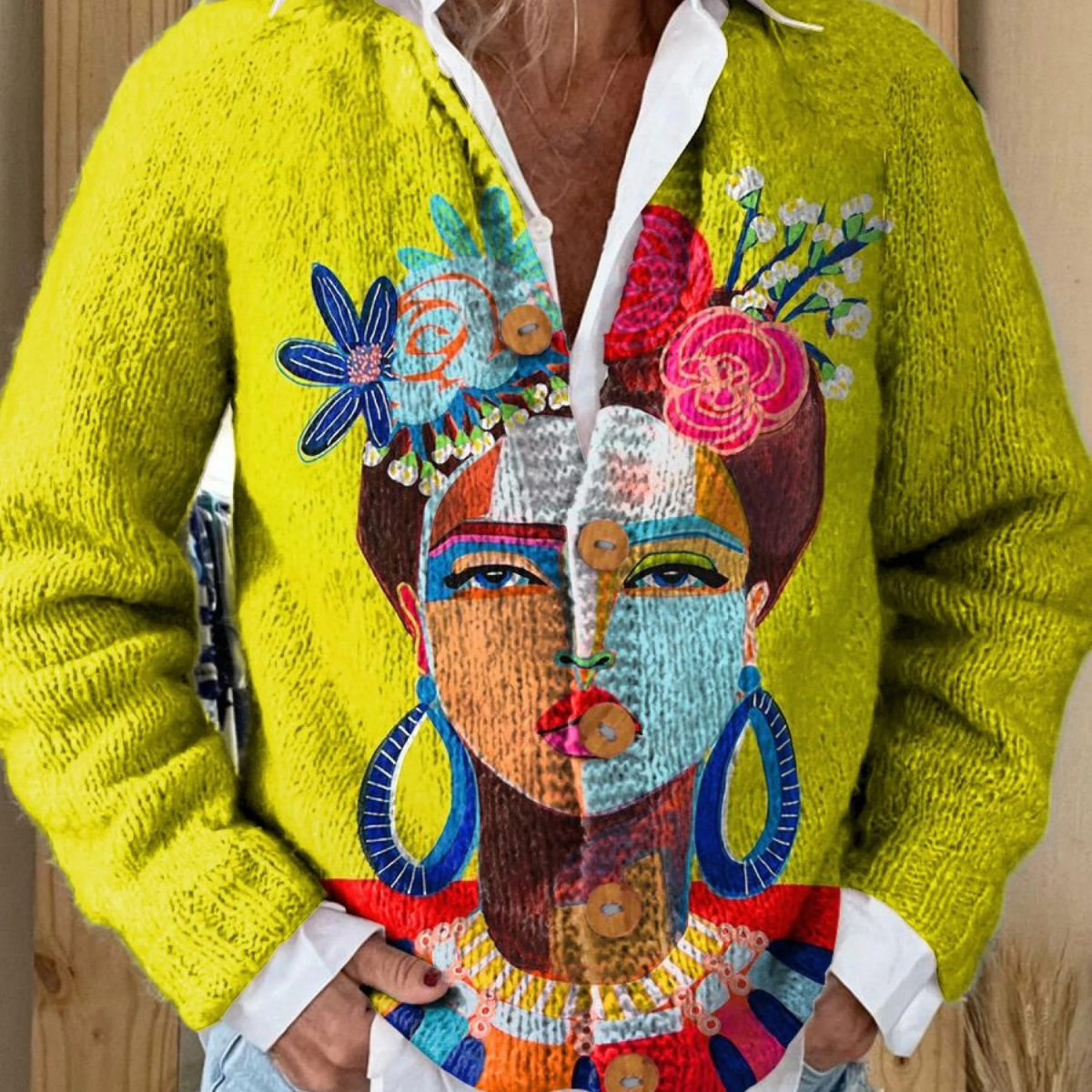 Serenya - cardigan en maille vintage pour femme | AMORA MODE