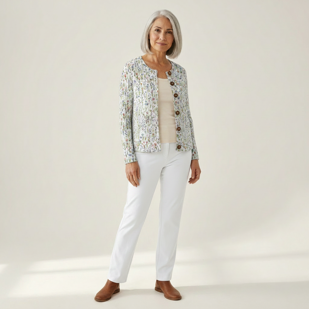 Soraya | Cardigan en maille vintage pour femme - vue de face