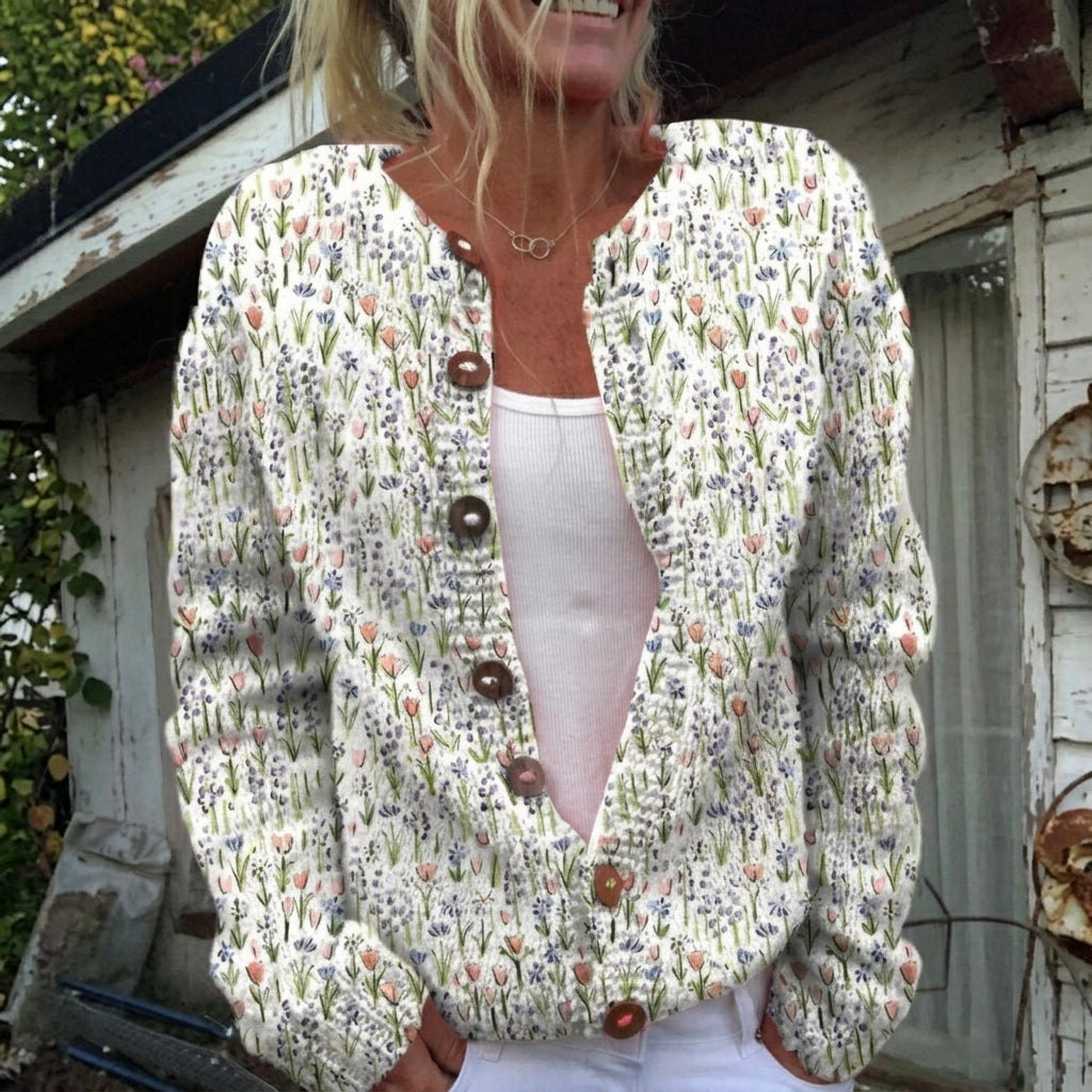 Soraya | Cardigan en maille vintage pour femme - AMORA MODE