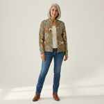 Brigitte | Veste en tricot avec motif de chevaux et de cactus - vue de face