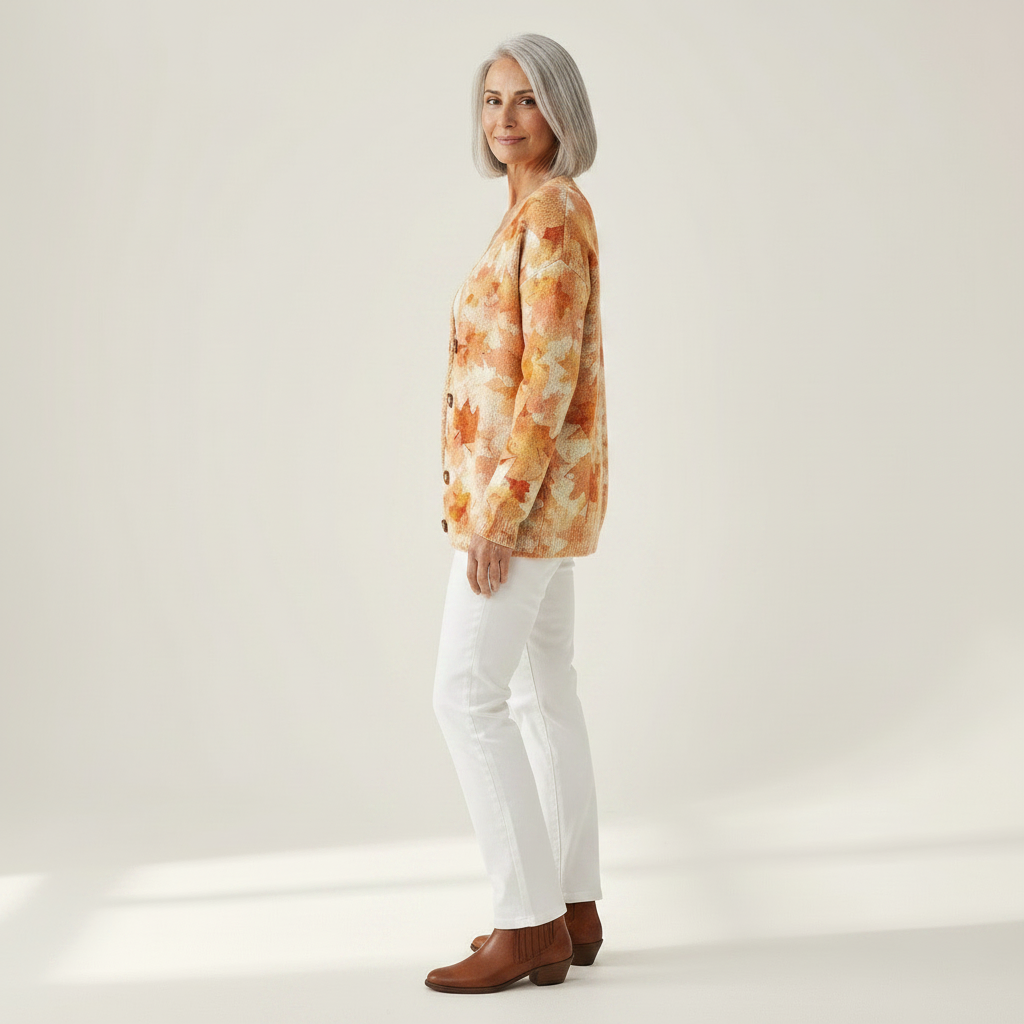 Isolyn | Cardigan en maille vintage pour femme - vue de profil
