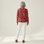 Karla - Pull de Noël rouge à motifs blancs - autre vue