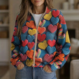 Susanne | Gilet avec motif de cœurs colorés - AMORA MODE