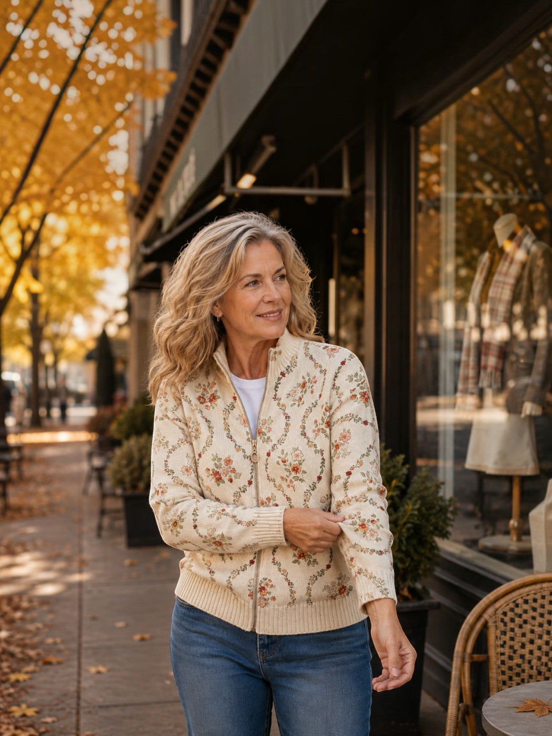Ingrid - gilet avec délicates volutes florales, autre vue
