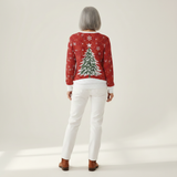 Sofia - Pull de Noël rouge à sapin - autre vue