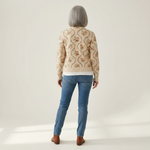 Ingrid | Gilet avec délicates volutes florales - vue de dos