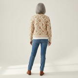 Ingrid | Gilet avec délicates volutes florales - vue de dos