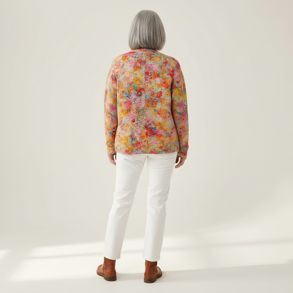 Aveline | Cardigan en maille vintage pour femme - vue de dos