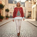 Sofia - Pull de Noël rouge à sapin - autre angle