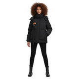 Mabelle Veste d’Hiver Femme Imperméable – Doudoune Matelassée à Capuche Coupe Cintrée