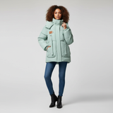Mabelle Veste d’Hiver Femme Imperméable – Doudoune Matelassée à Capuche Coupe Cintrée