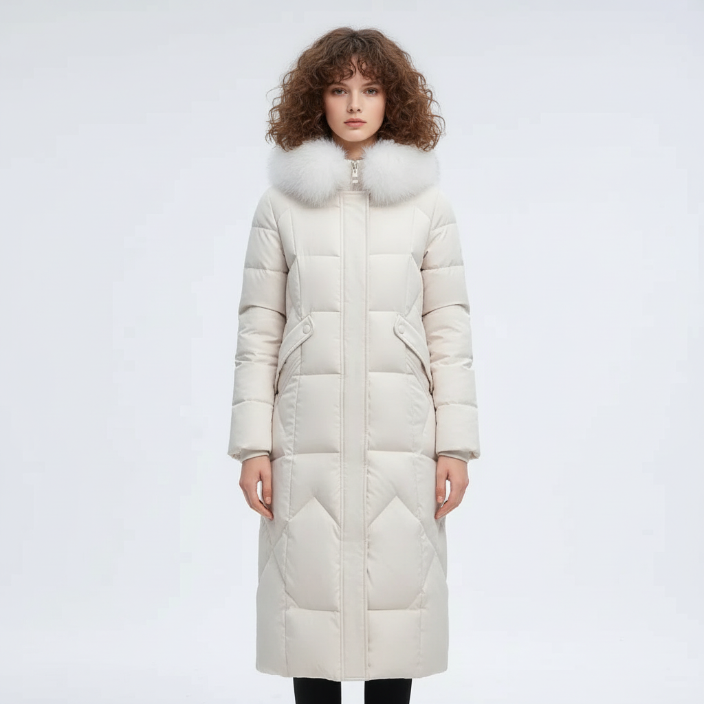 Andrea Manteau Long Femme Dea Studios – Doudoune Matelassée à Motif Chevron avec Capuche