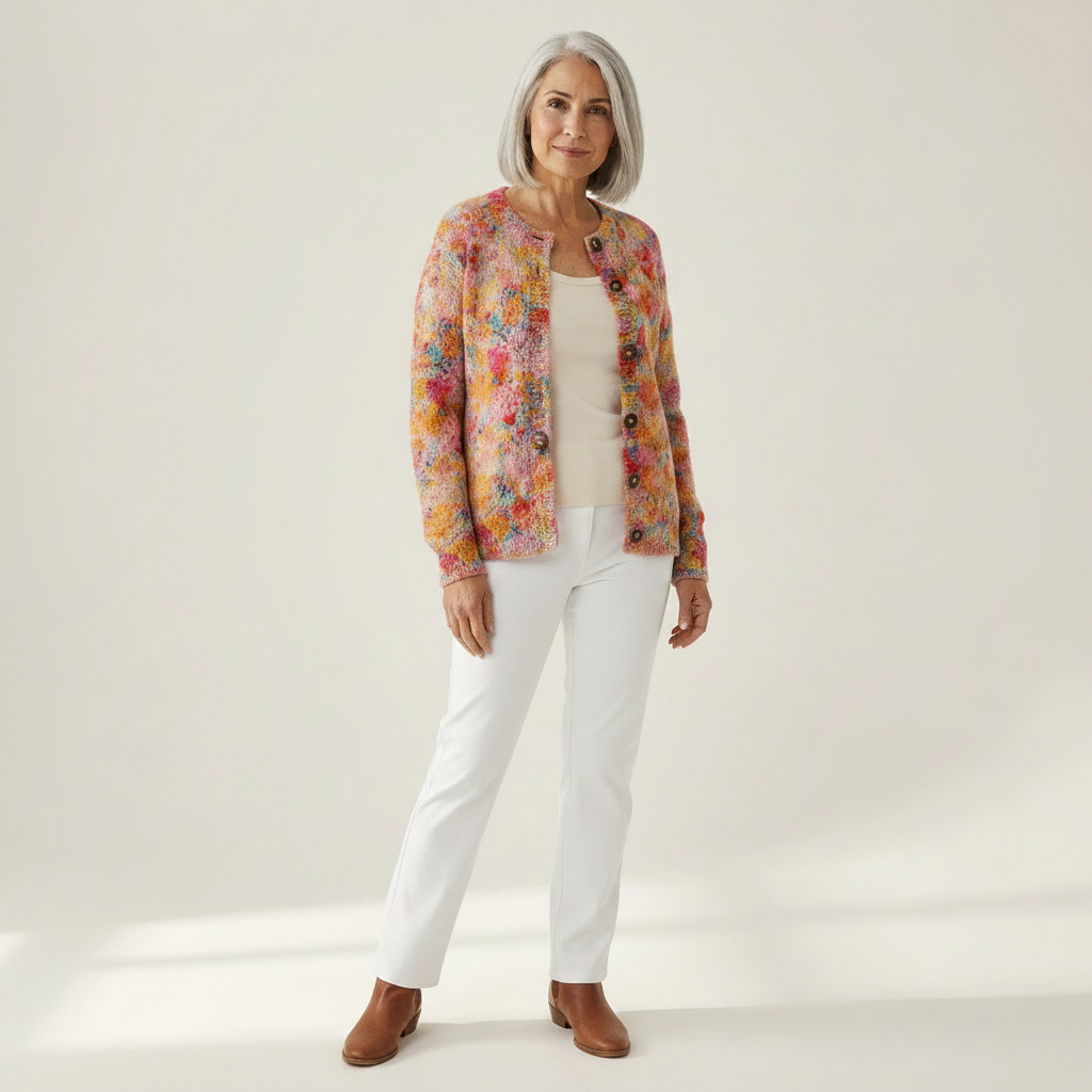Aveline | Cardigan en maille vintage pour femme - vue de face