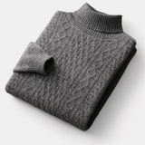 Timmy Pull Homme Col Roulé en Maille Câblée – Pull Classique Chaud et Élégant