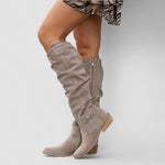 Georgette - Bottes western hauteur genou à tige froncée