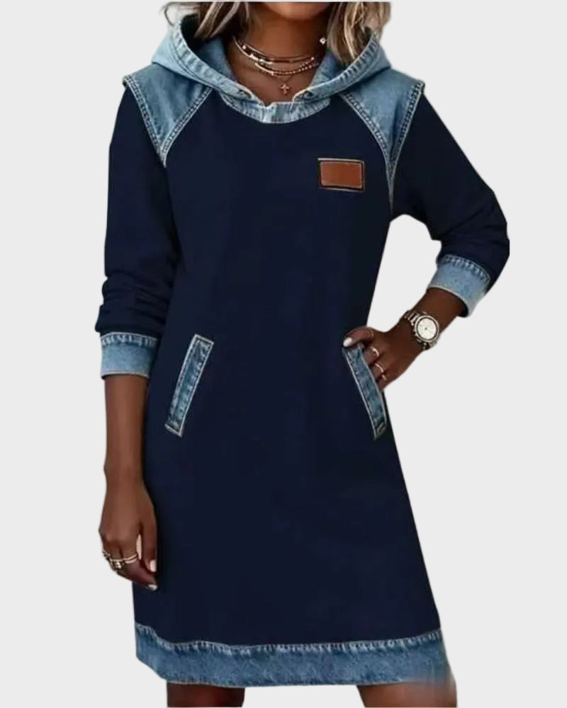 Irena - robe sweat à capuche effet jean, autre vue