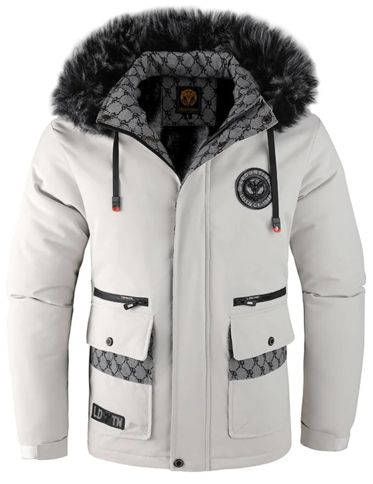 Leon Veste d’Hiver Homme Lunero Eindhoven – Veste Outdoor Imperméable avec Capuche et Doublure Polaire