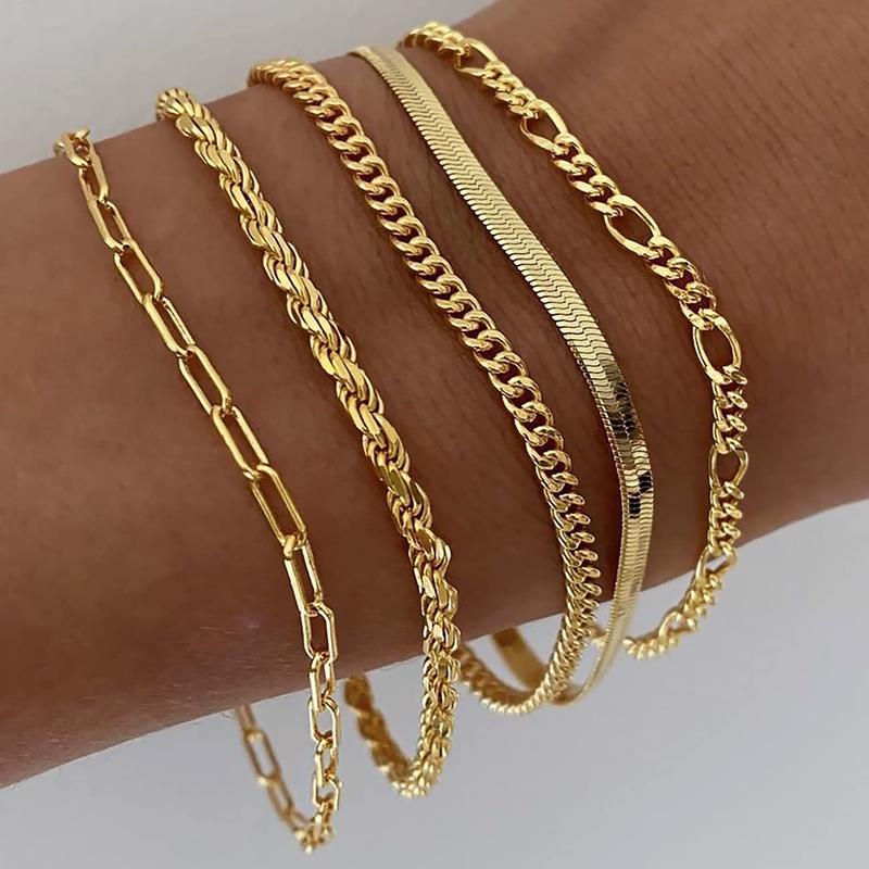 Aurelia, ensemble de cinq bracelets en acier - vue rapprochée