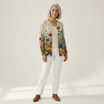 Lunara | Cardigan en maille vintage pour femme - vue de face
