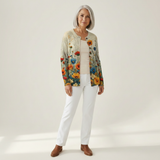 Lunara | Cardigan en maille vintage pour femme - vue de face