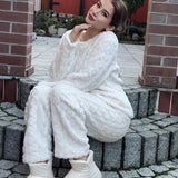 Jheyda WinterSoft Pyjama Unisexe en Fleece Corail – Ensemble Chaud et Doux pour Hiver & Détente