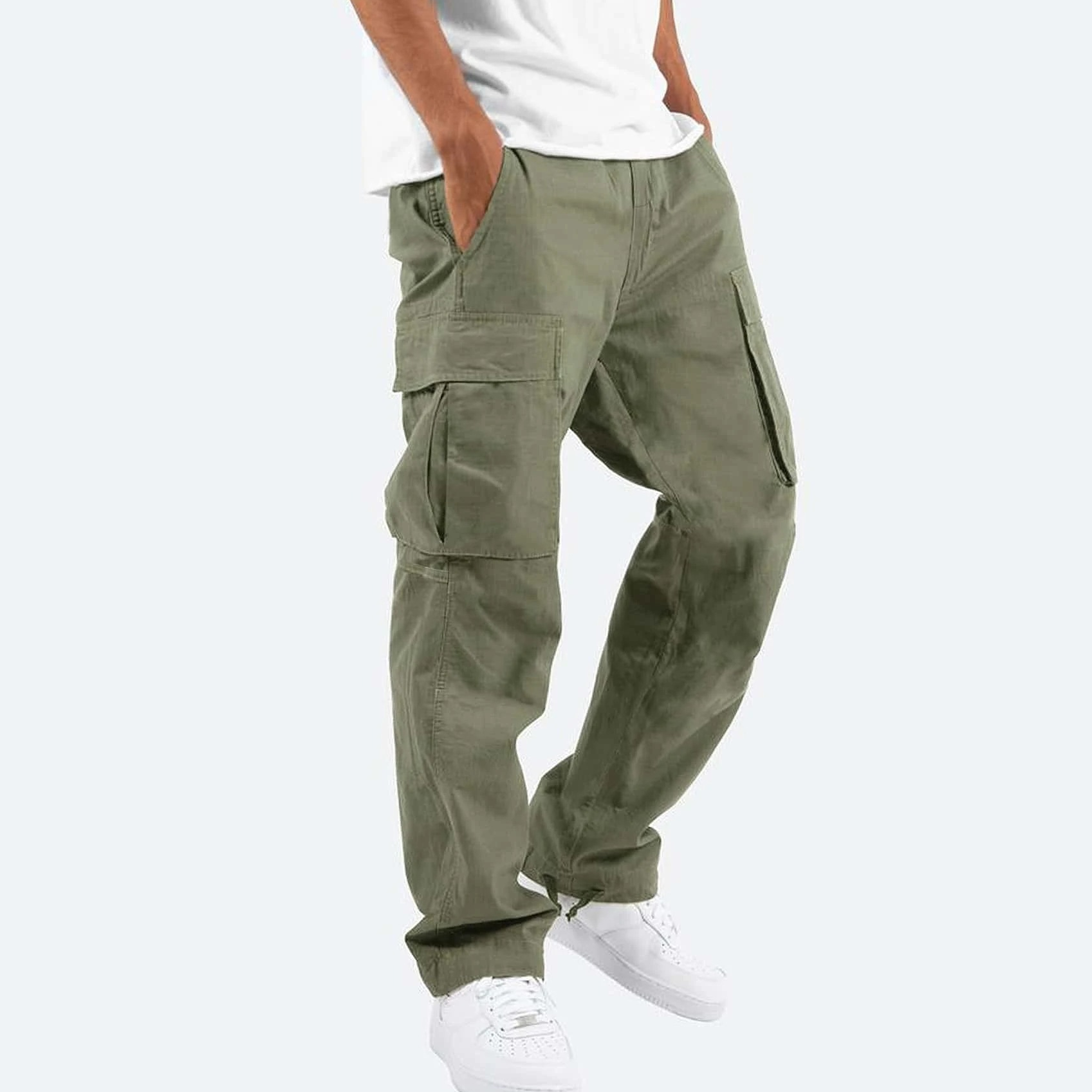 Drylan Pantalon Cargo Homme Coupe Classique – Mélange Coton Durable avec Design Multi-Poches