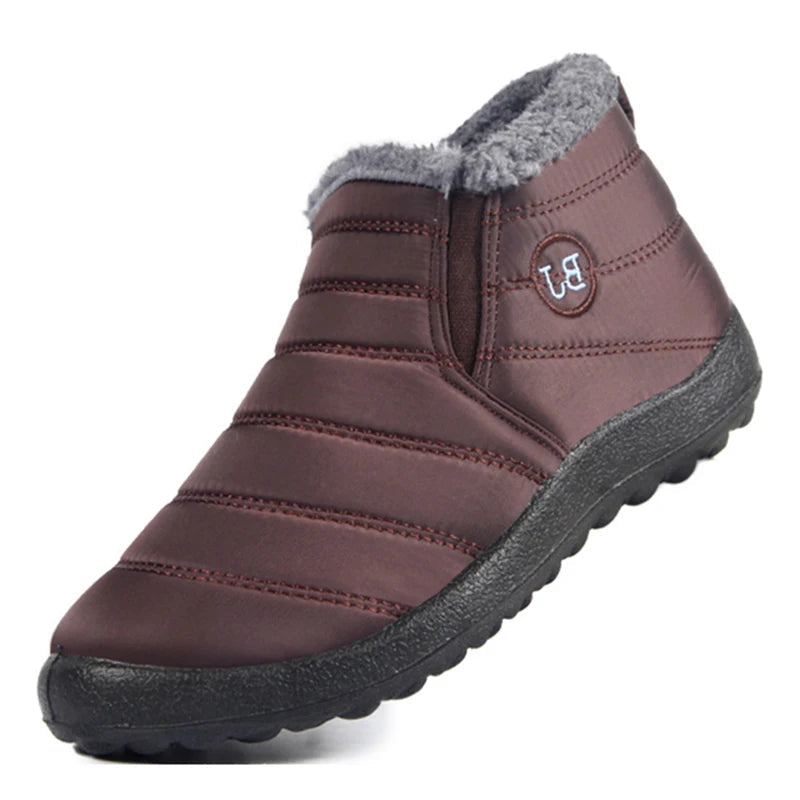 Nhovi Snowy Slips Homme Lunero Eindhoven – Chaussures d’Hiver Imperméables et Chaudes à Enfiler