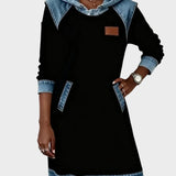 Irena - robe sweat à capuche effet jean | AMORA MODE