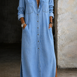Delana - robe en denim à boutons pour femme