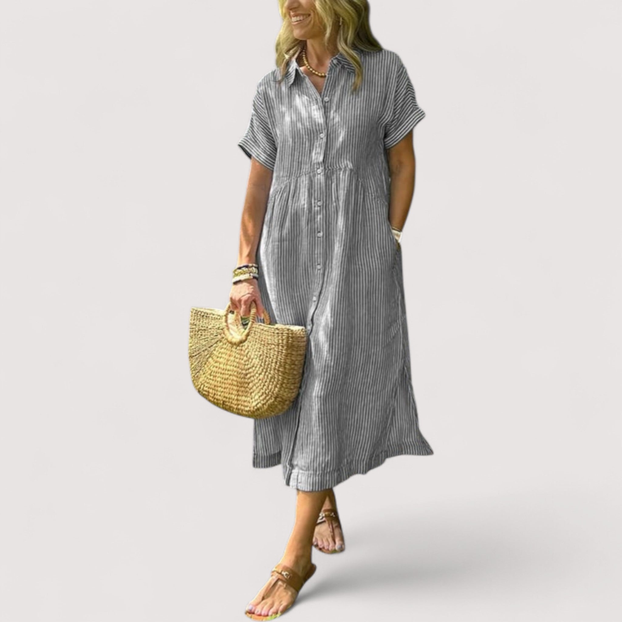 Rea™ | Robe chemise à rayures