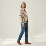 Sabine | Gilet avec motif de roses - vue de profil