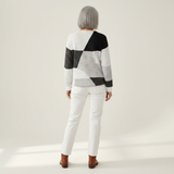 Ella - Pull patchwork noir et blanc - autre vue