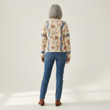 Sabine | Gilet avec motif de roses - vue de dos