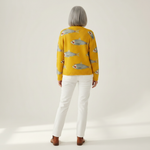 Evalisse | Cardigan en maille vintage pour femme - vue de dos