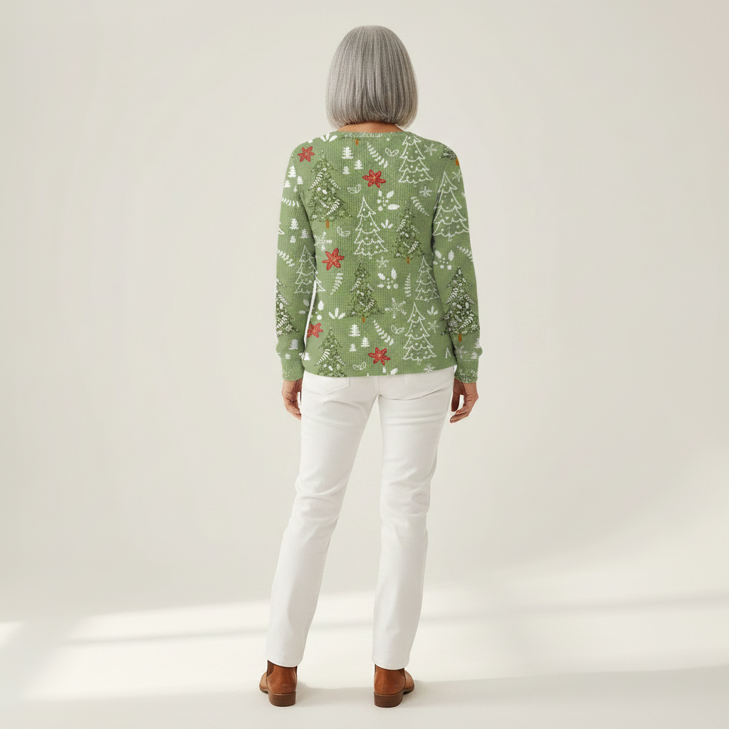 Ingrid - Pull à motif sapin de Noël - vue de dos