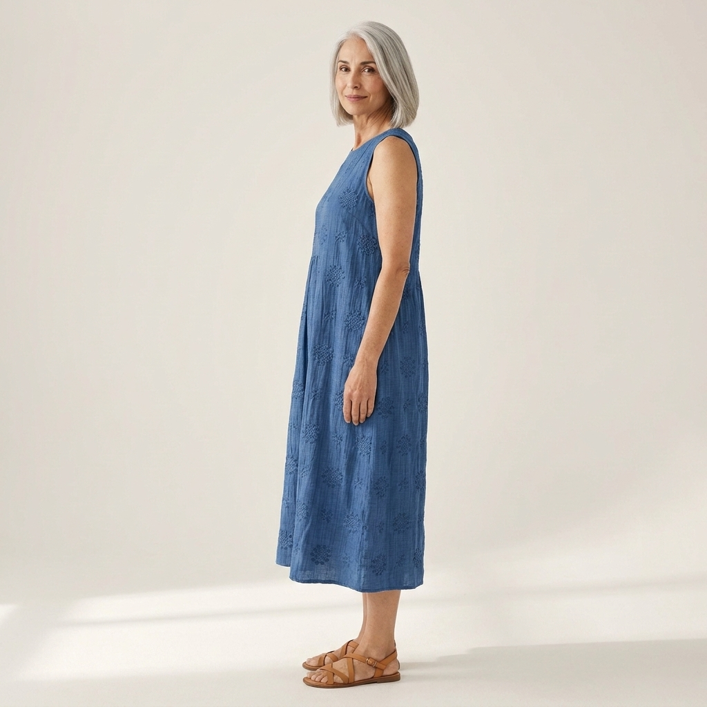 Angélique - robe fluide et confortable pour femme, portée en tenue d’été
