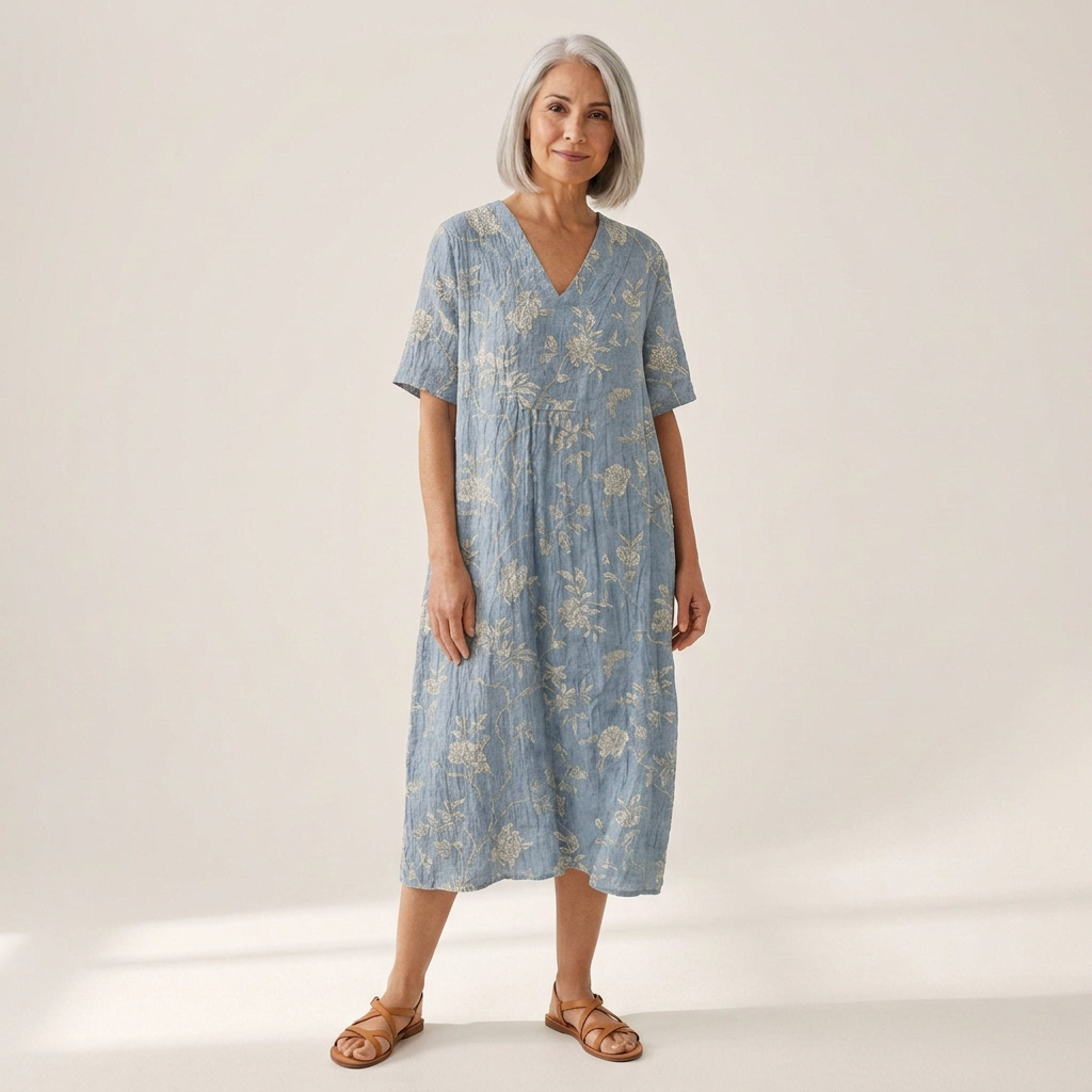 Claudine - robe d’été imprimée pour femme, coupe ample et décontractée