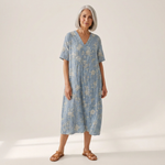 Claudine - robe d’été imprimée pour femme, coupe ample et décontractée