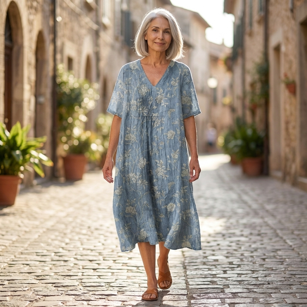 Claudine - robe d’été imprimée pour femme, tenue confortable au quotidien