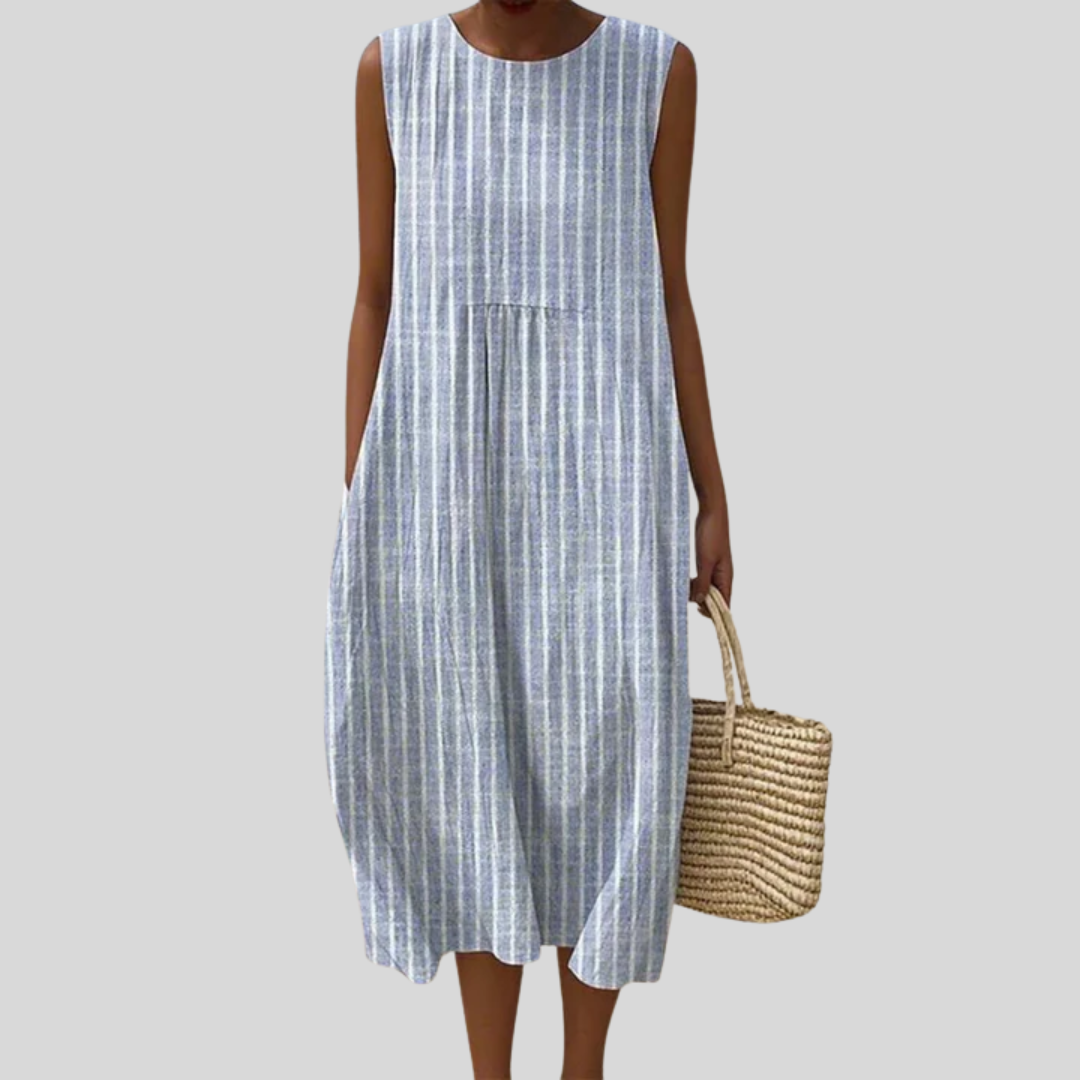 Brigitte - robe fluide et confortable pour femme, longueur midi