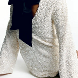 Gloria Robe de Soirée Femme – Robe Pailletée Élégante avec Coupe Ajustée & Détail Nœud