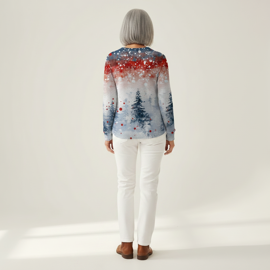 Alix - Pull de Noël bleu clair à sapin - autre vue