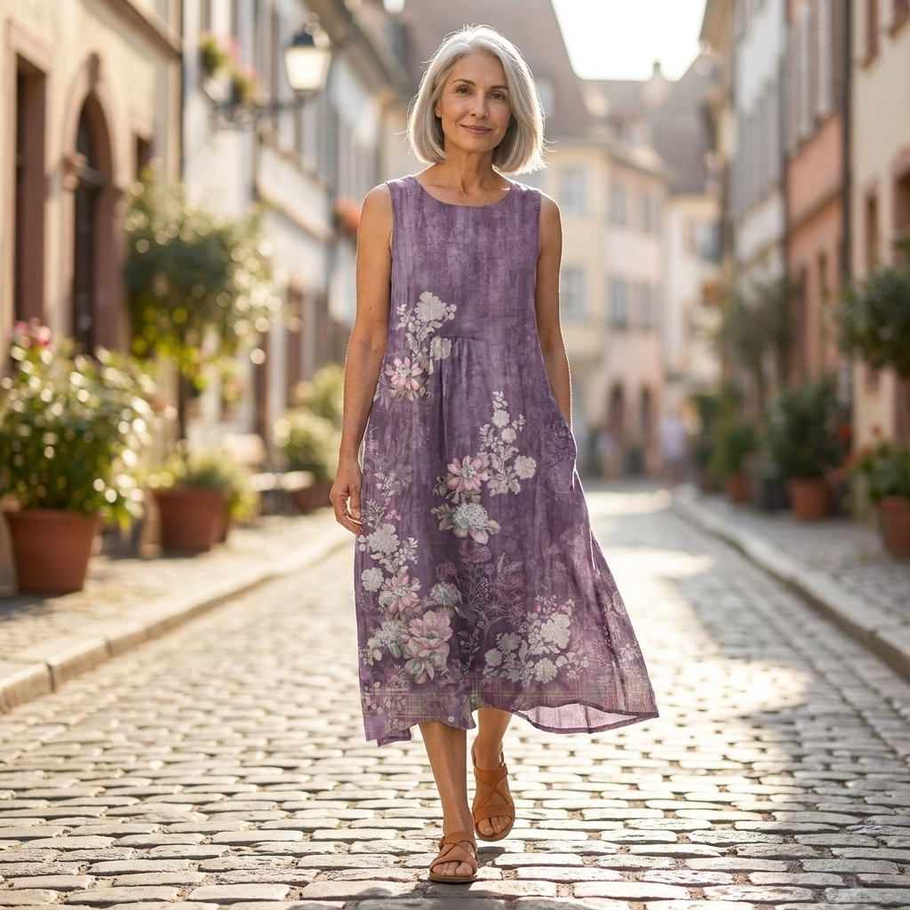 Huguette - robe fluide et confortable pour femme, tenue confortable au quotidien