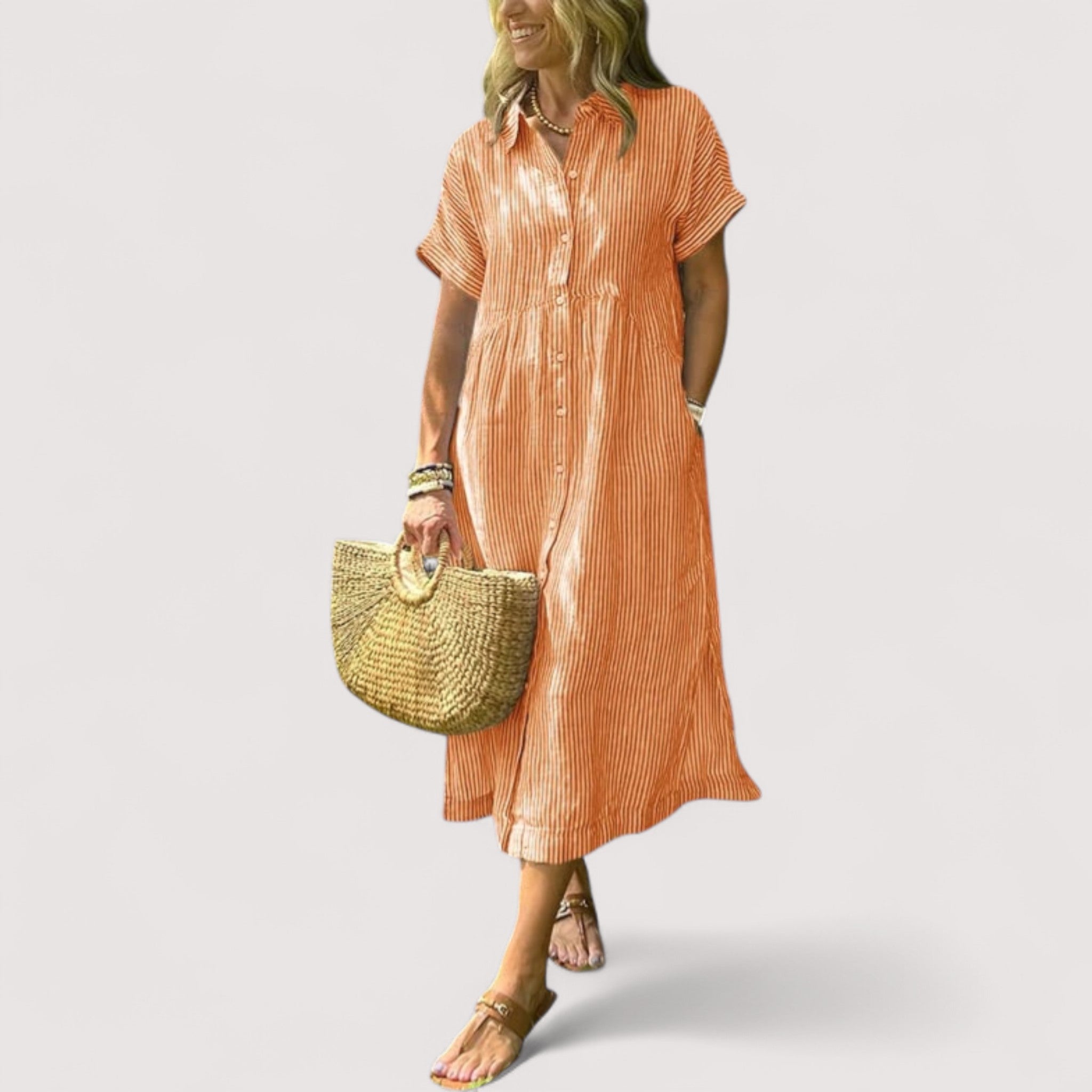 Rea™ | Robe chemise à rayures